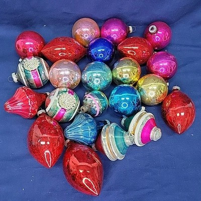 Vintage Shiny Brite & Paragon Mercury Glass Christmas Tree Ornaments Lot of 23 | eBay | eBay US
