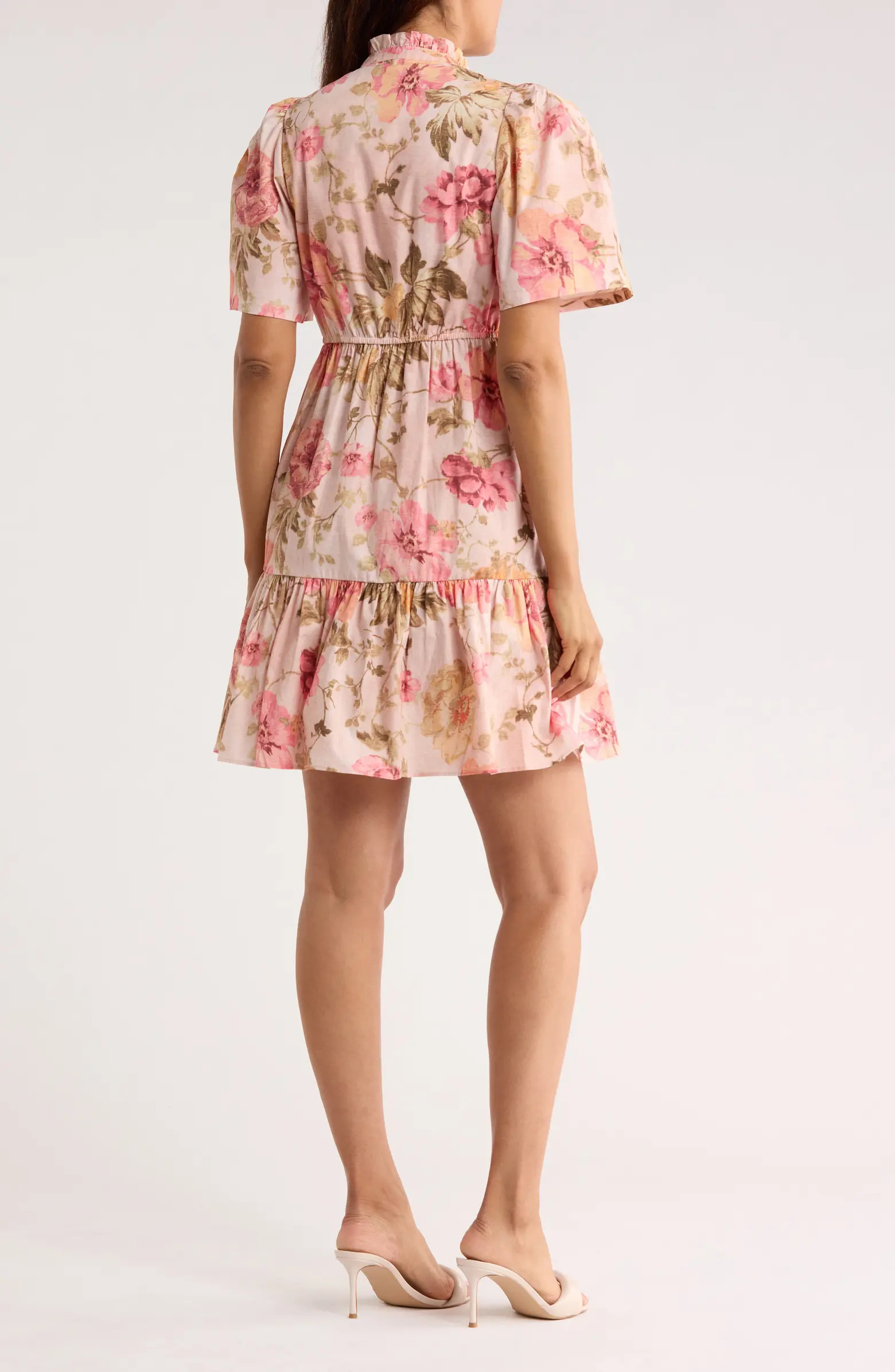 Vince Camuto Floral Ruffle Poplin Minidress | Nordstromrack | Nordstrom Rack