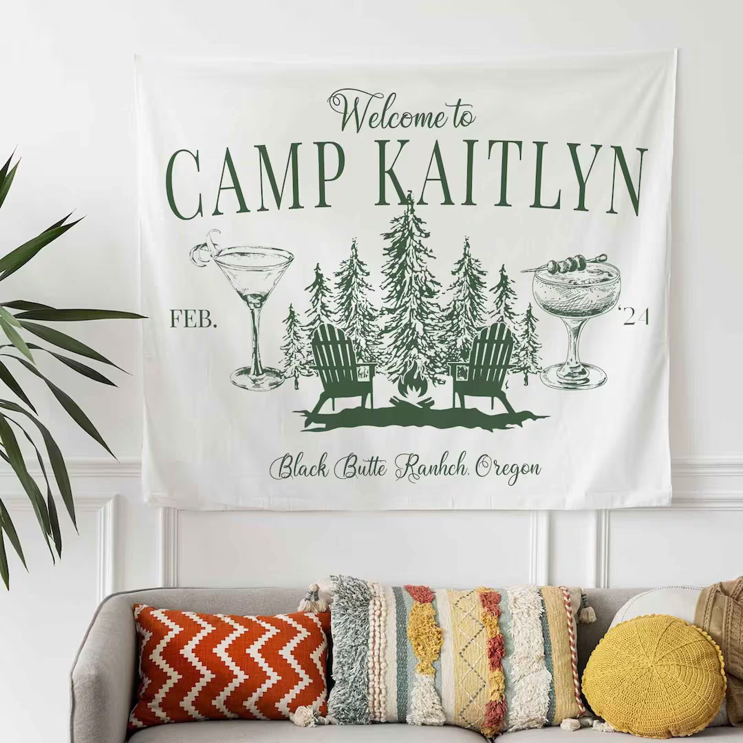 Bachelorette Party Decor, Camp Bachelorette Decor, Backdrop Camp Bachelorette, Last Trail Before ... | Etsy (US)