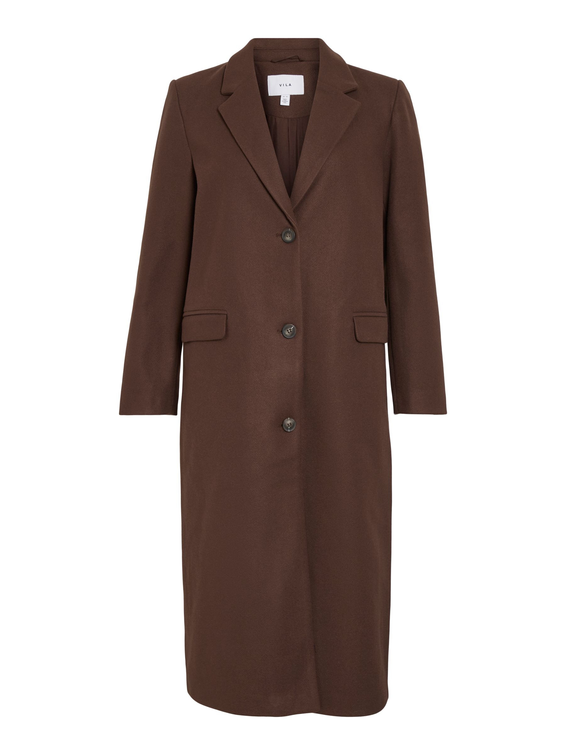 VISOLO BUTTONED COAT | Brown | VILA® | Vila.com