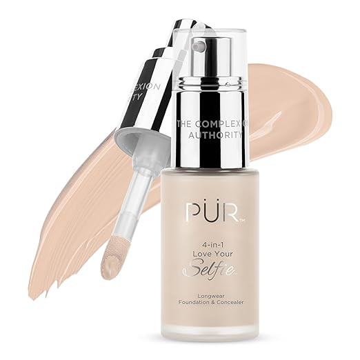 PÜR MINERALS 4-in-1 Love Your Selfie Foundation & Concealer - Longwear Full Coverage Liquid Make... | Amazon (US)