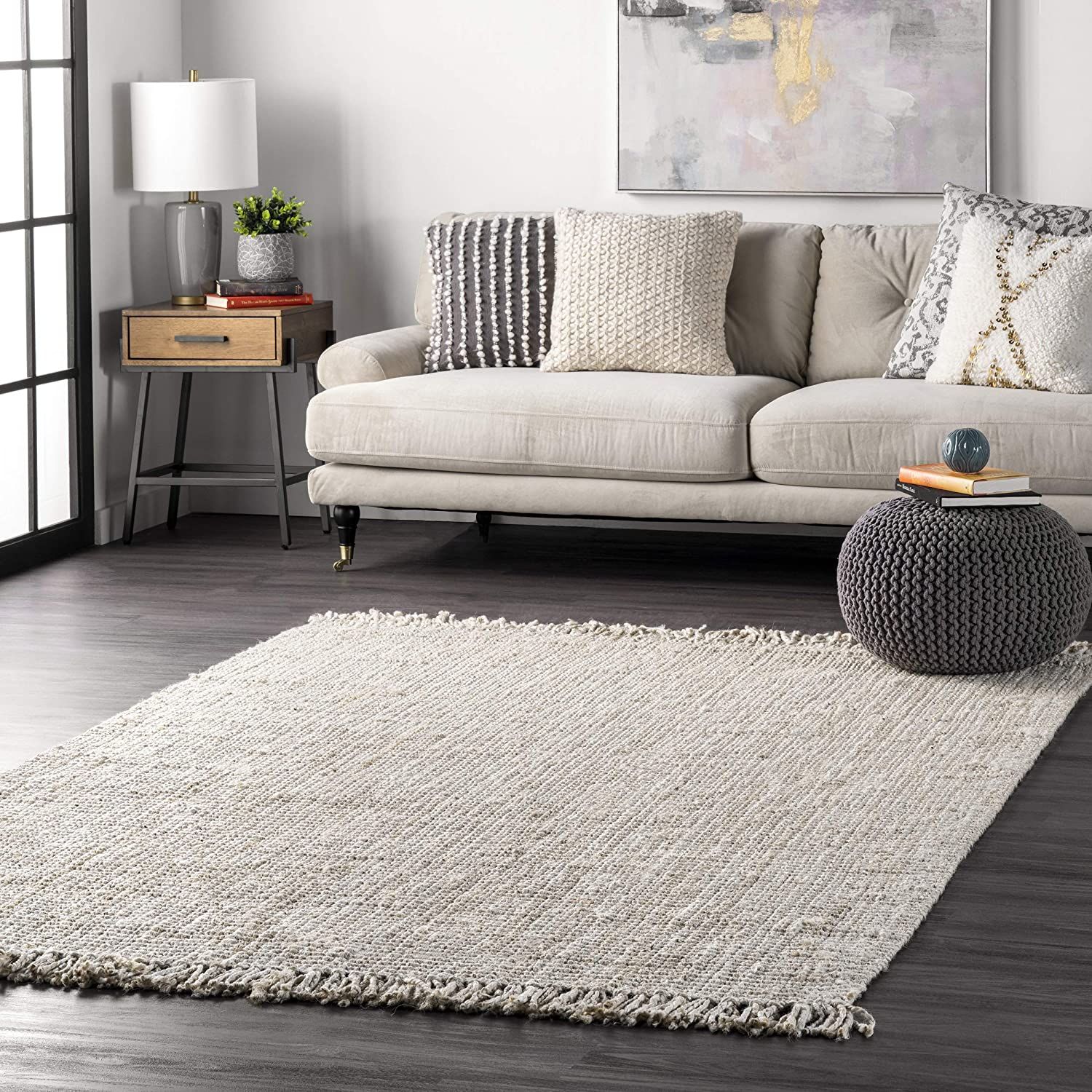 nuLOOM Natura Collection Chunky Loop Jute Area Rug, 3' x 5', Off-White | Amazon (CA)
