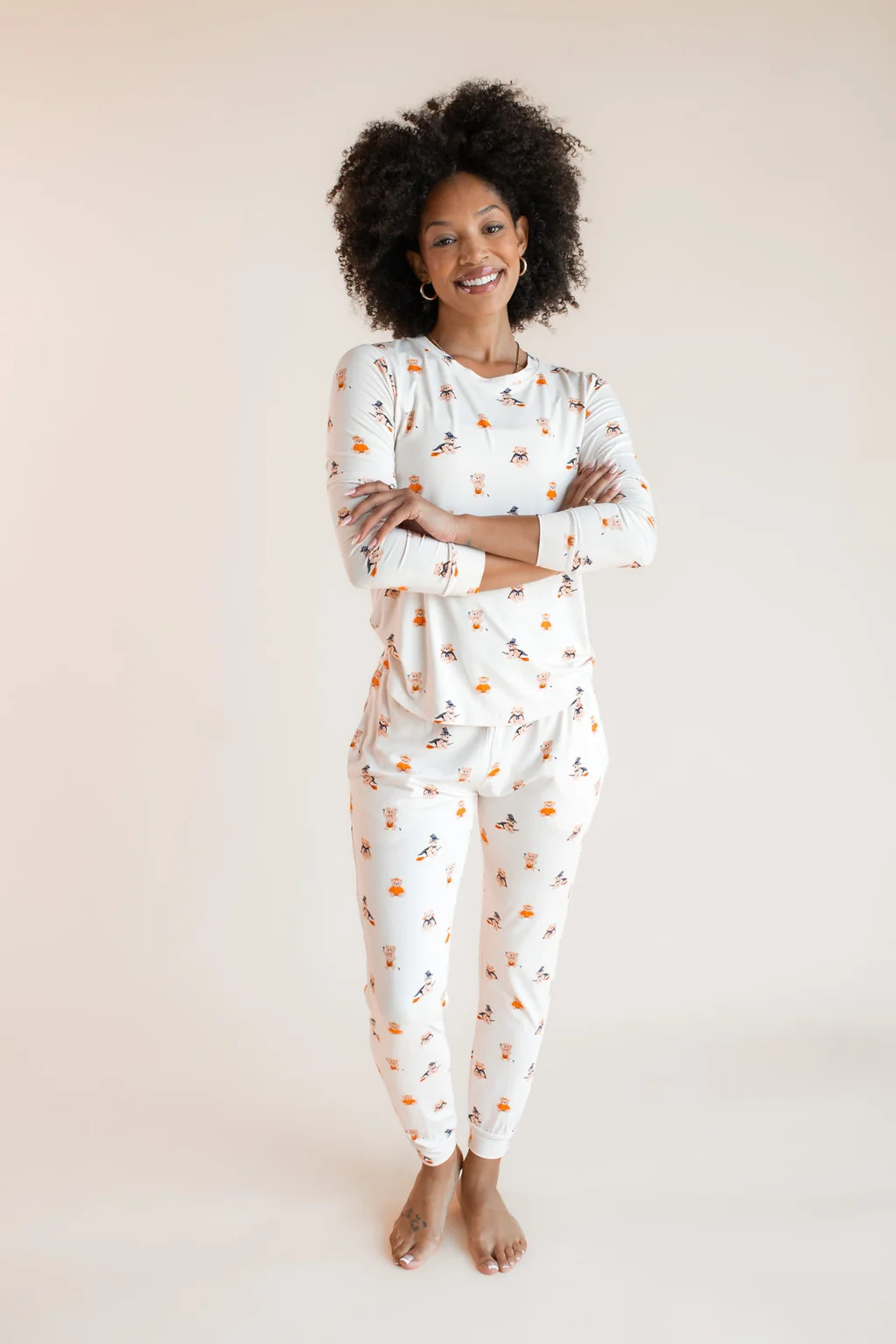 Women's Jogger Pajama Set in Halloween Teddy | Kyte Baby