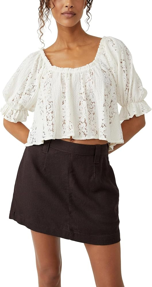 Free People Women's Stacey Lace Top | Amazon (US)