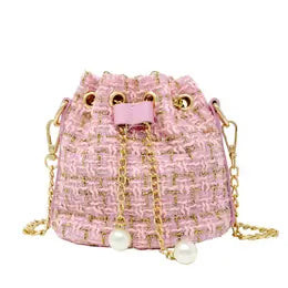 Tweed Drawstring Bag | Haute Totz