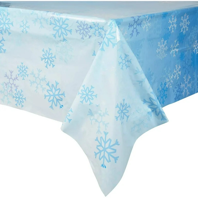 3 Pack Snowflake Blue Tablecloth for Winter Holiday Christmas Party Table Cover Decorations, 54 x... | Walmart (US)