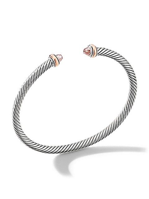 Cable Classic Bracelet With Morganite & 18K Rose Gold | Saks Fifth Avenue