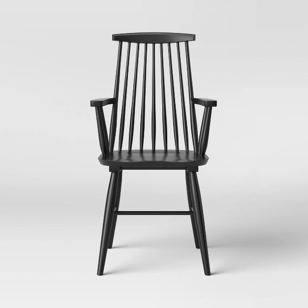 Harwich Wood Arm Dining Chair Black - Threshold™ | Target