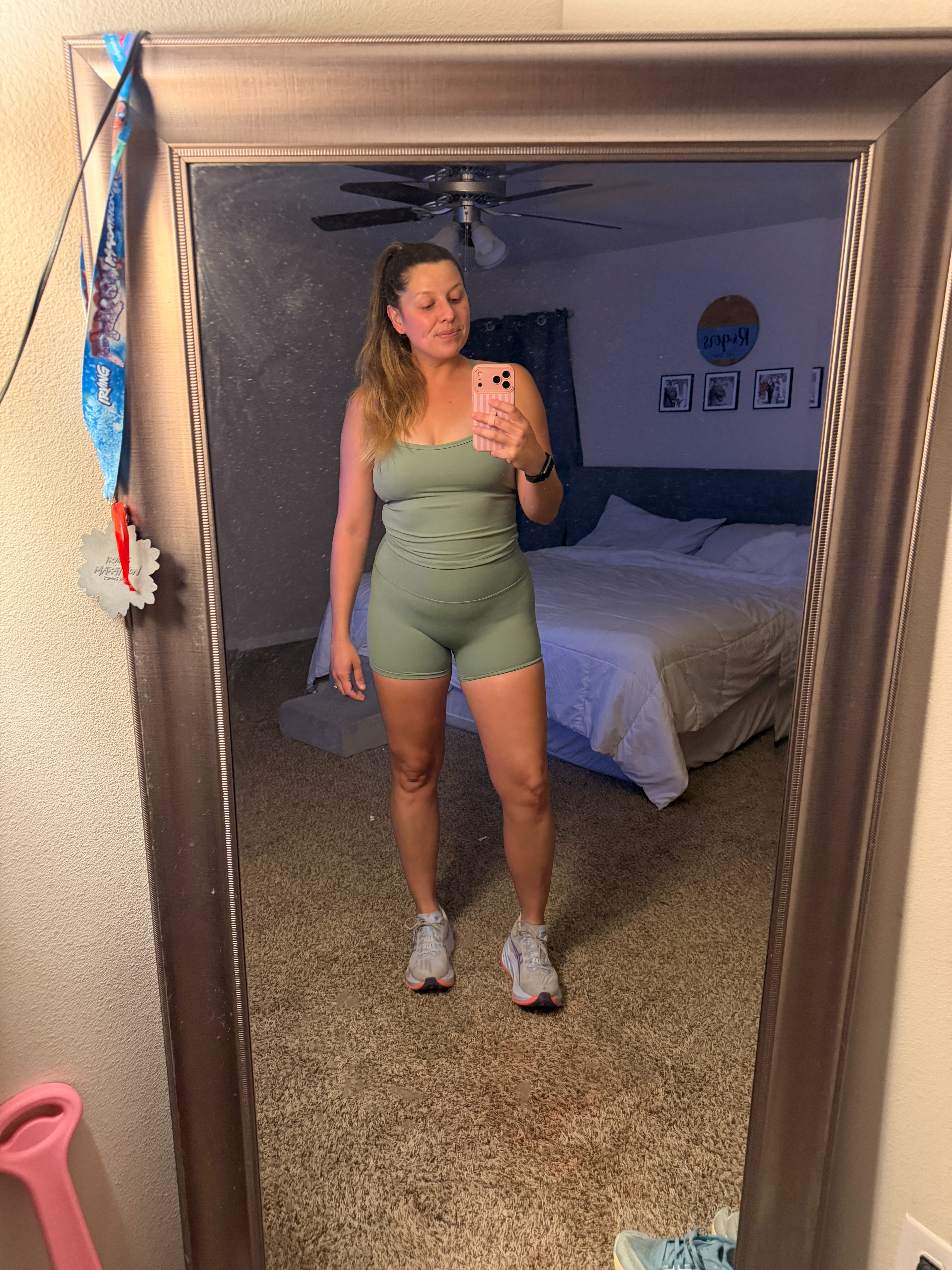 Wasn't going to share this photo because of my C-Section tummy but I always want to be relatable. Going through 3 c-sections has taken a huge toll on my body. BUT, I won't let that hold me back from wearing super cute and affordable workout sets !!  

 #LTKfitnessgoals #LTKmomlife #LTKMidsize