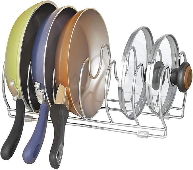 iDesign InterDesign Kitchen Cabinet Storage Skillets, Pans-13, Chrome Classico Cookware 13", Pan ... | Amazon (US)