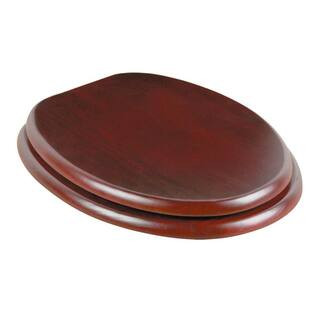 Wooden Toilet Seat Elongated Toilet Seat for Standard Toilets, Cherry Finish Wooden Toilet Seat | The Home Depot