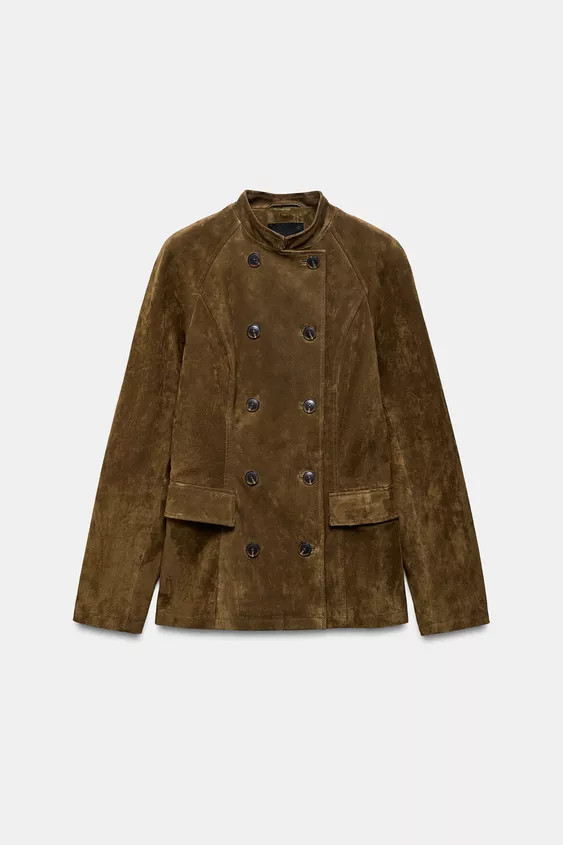 100% SUEDE LEATHER FITTED JACKET | Zara US