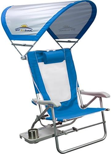 GCI Outdoor Waterside Big Surf Beach Chair with Side Table and Sunshade | Amazon (US)