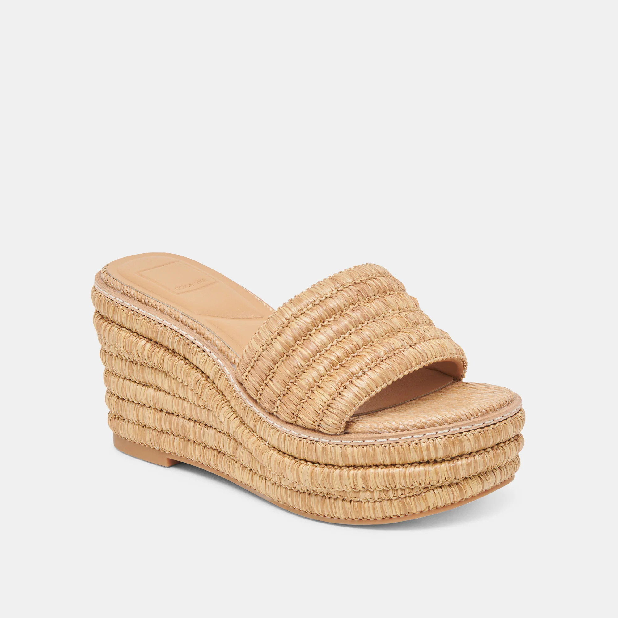 THRONE WEDGES LT NATURAL RAFFIA | DolceVita.com