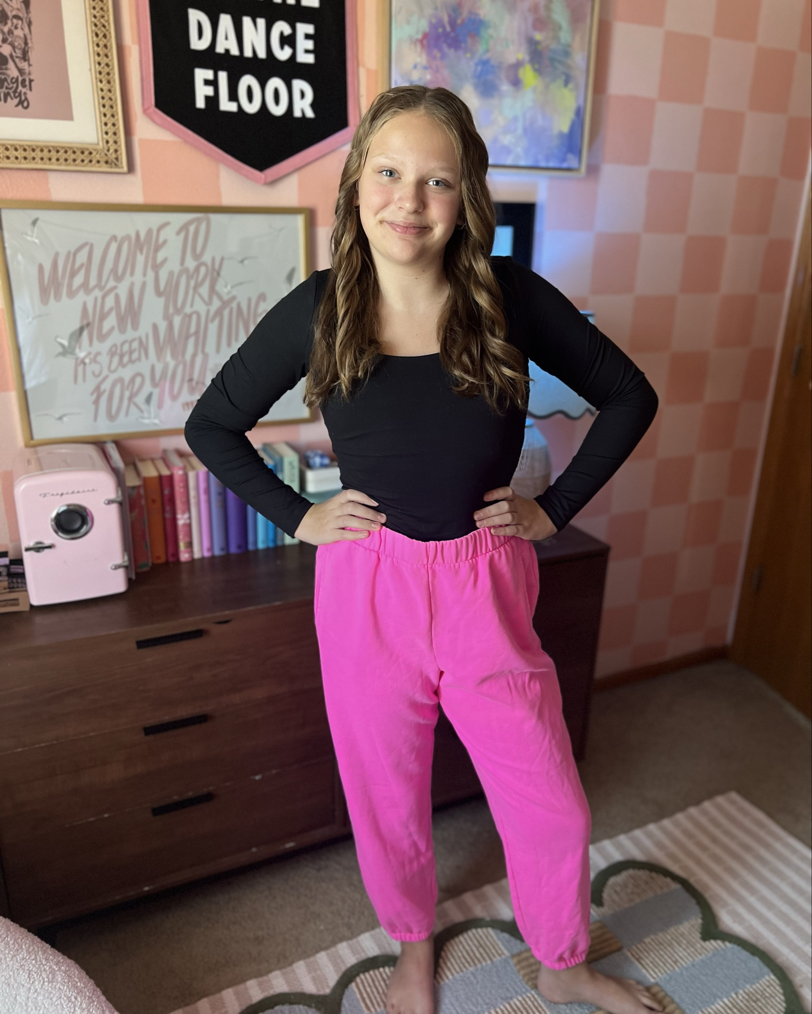 This cutie is showing off her new hot pink joggers + hoodie from Gap that I have had my own eye on for a year!! She paired both with simple black pieces that are both staples in her wardrobe. She is wearing a medium in all pieces - TTS for her. 


#LTKFindsUnder50 #LTKStyleTip #LTKFamily