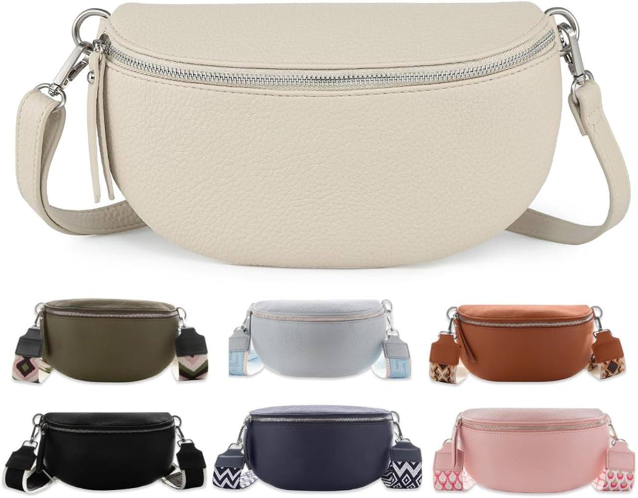 Dostany Leather Crossbody Bag for Women, Fanny Pack Women Crossbody, Leather Belt Bag, Sac Bandou... | Amazon (CA)