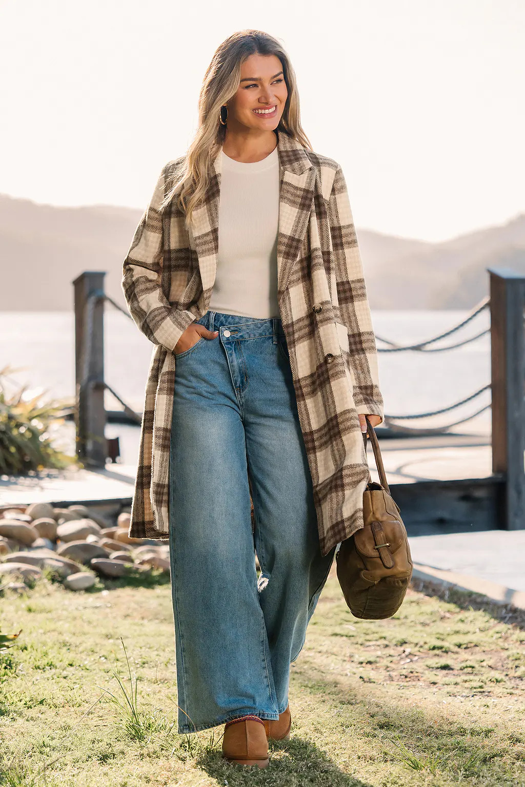 Double Shot Plaid Coat | Cupshe US