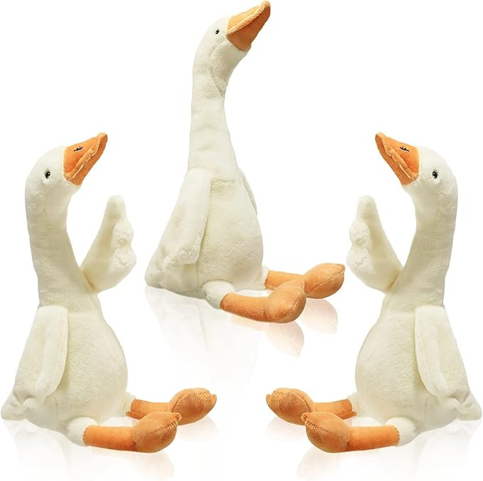Sosation 3 Pieces 15.7'' Swan Stuffed Animal, Goose Plush Stuffed Animal Toy White Fluffy Cute Go... | Amazon (US)