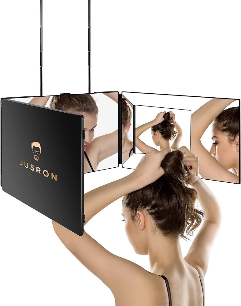 3 Way Mirror for Self Hair Cutting, 360 Trifold Barber Mirrors 3 Sided Makeup Mirror to See Back ... | Amazon (US)