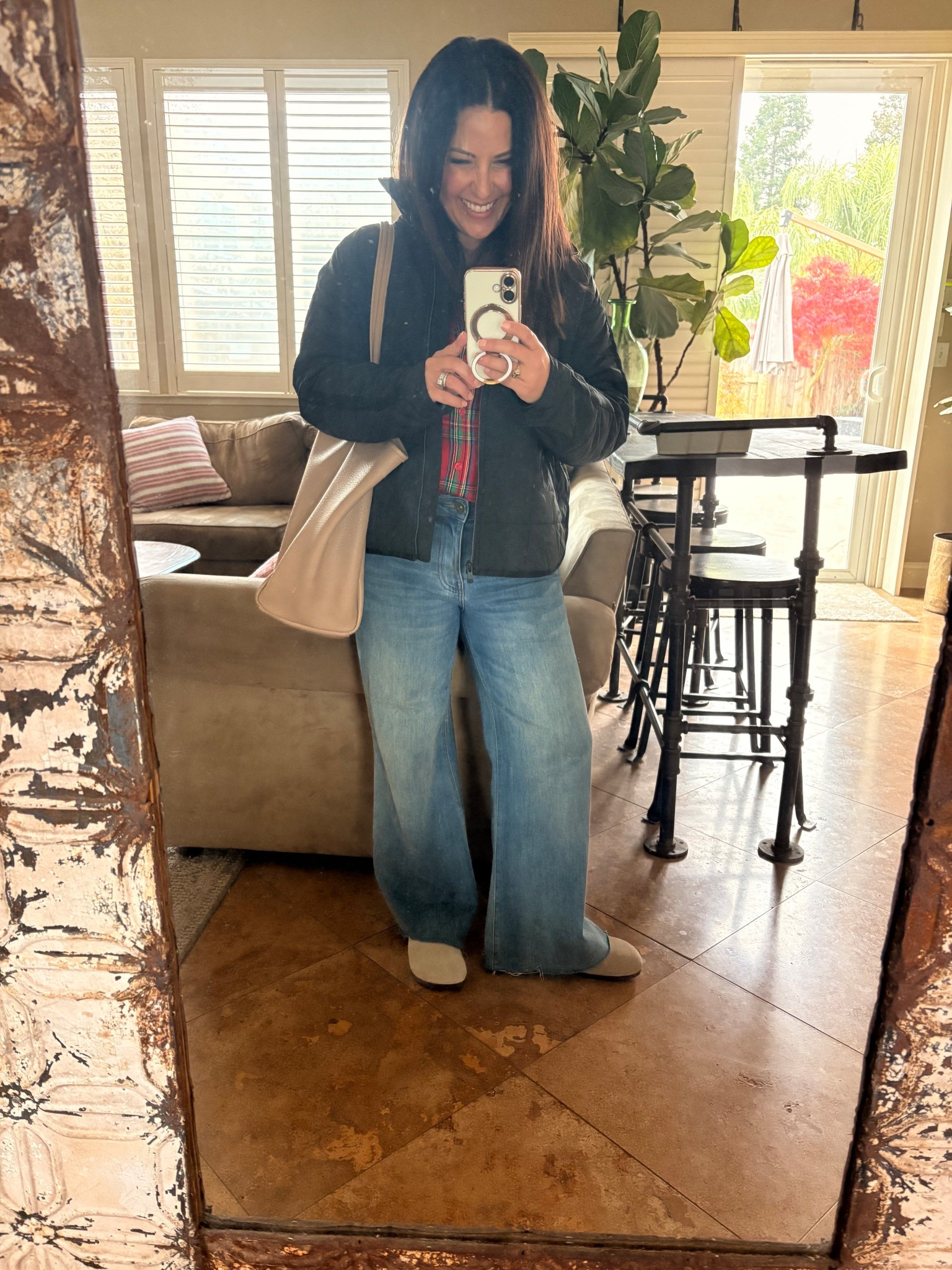 Feeling festive and cozy in my Christmas plaid flannel, quilted jacket and Birkenstock Boston clogs. Wore this to work and then to my son’s basketball game. 

#LTKootd #LTKmomlife #LTKPetite