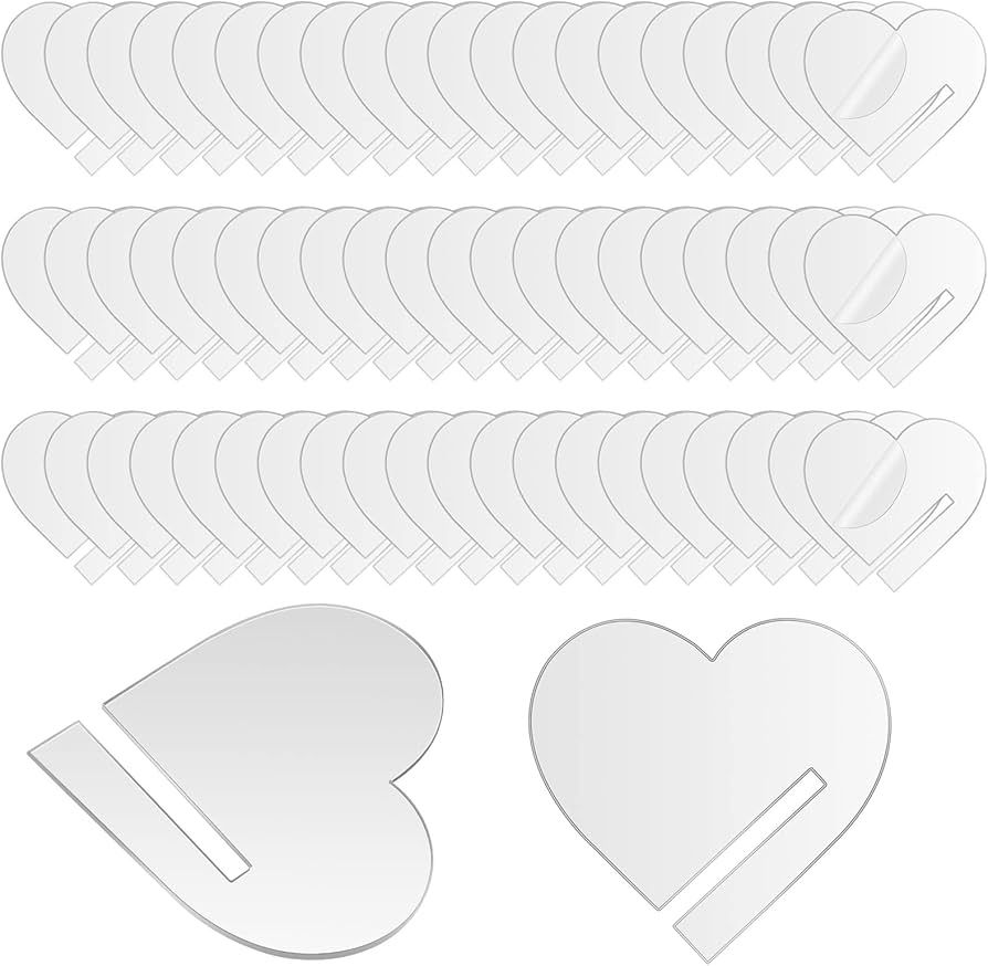 60 Pcs Acrylic Drink Tags Party Drink Tag Circles Hearts Acrylic Tags Drinks Markers Wine Glass D... | Amazon (US)