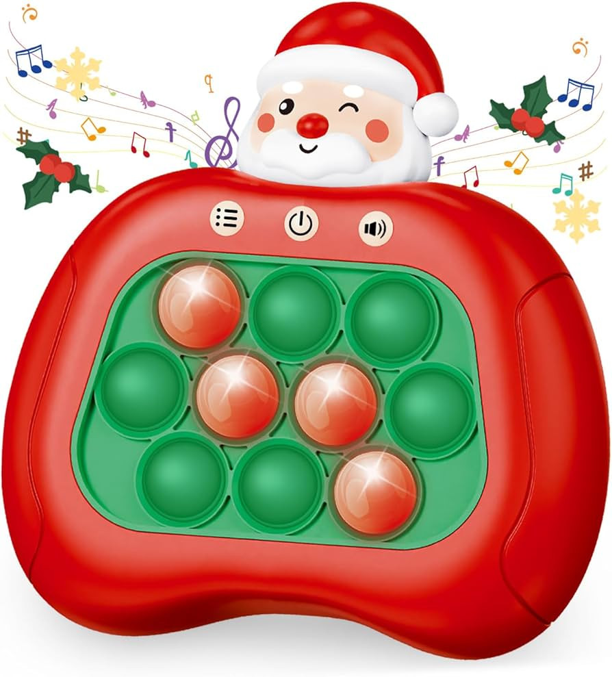 Pop Fidget Game Toys for Christmas, Santa Claus Light Up Fidget Toy Electric Pop Bubble Game Cont... | Amazon (US)
