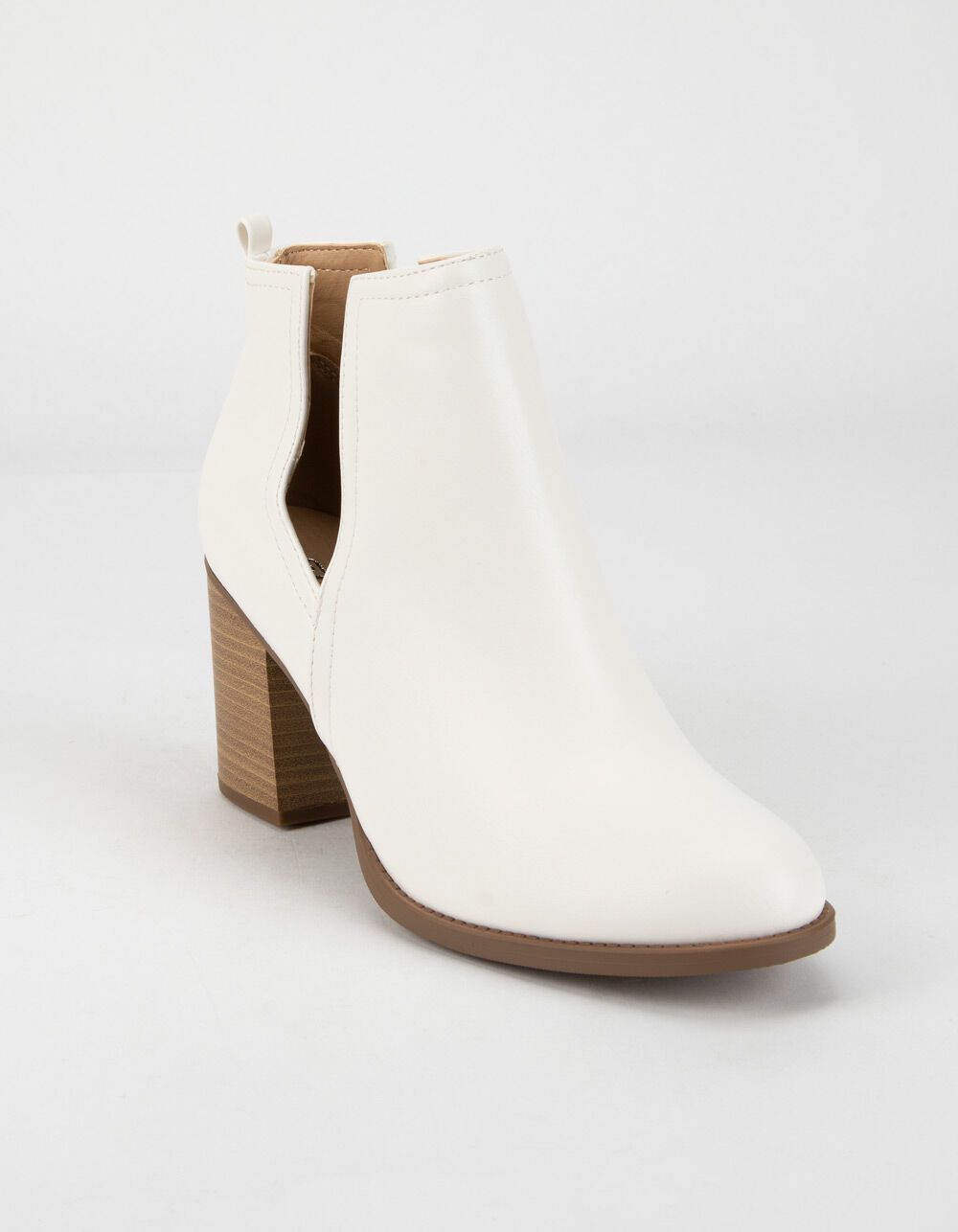 SODA Side Slit White Booties | Tillys