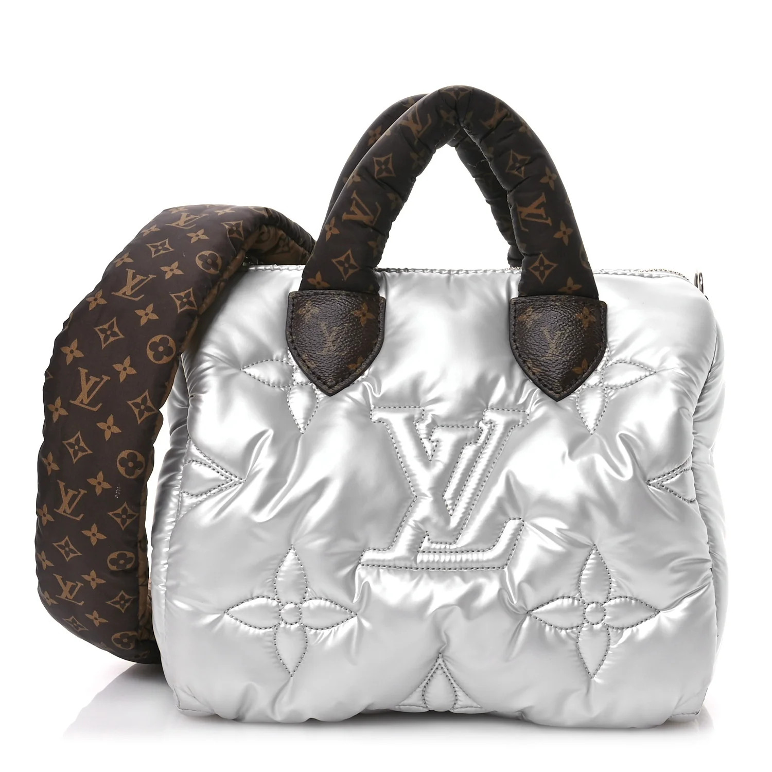 Econyl Mini Monogram Pillow Speedy Bandouliere 25 Silver | FASHIONPHILE (US)