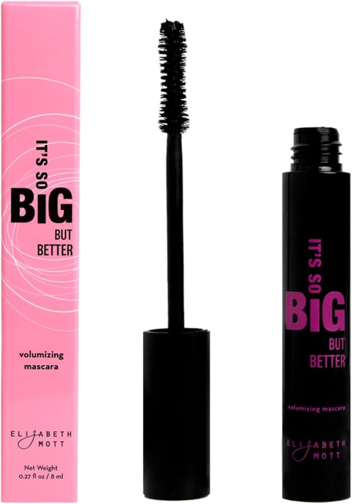 Elizabeth Mott Black Volumizing Smudge-Proof Mascara-Cruelty Free Lengthening Fiber Mascara with ... | Amazon (US)