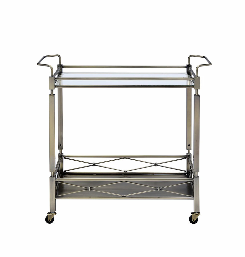 32" X 16" X 30" Antique Brass Metal Serving Cart | Shop Simon