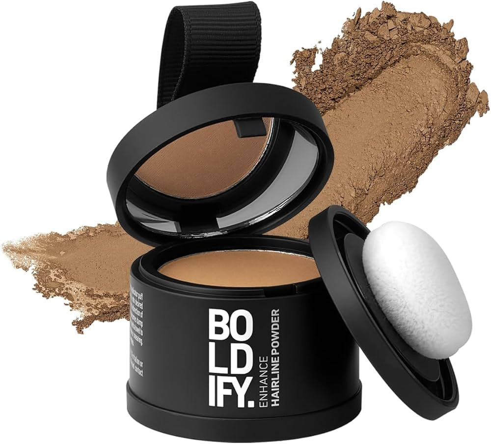 BOLDIFY Hairline Powder Instantly Conceals Hair Loss, Root Touch Up Hair Powder, Hair Toppers for Women & Men, Hair Fibers for Thinning Hair, Root Cover Up, Stain-Proof 48 Hour Formula (Dark Blonde) | Amazon (US)
