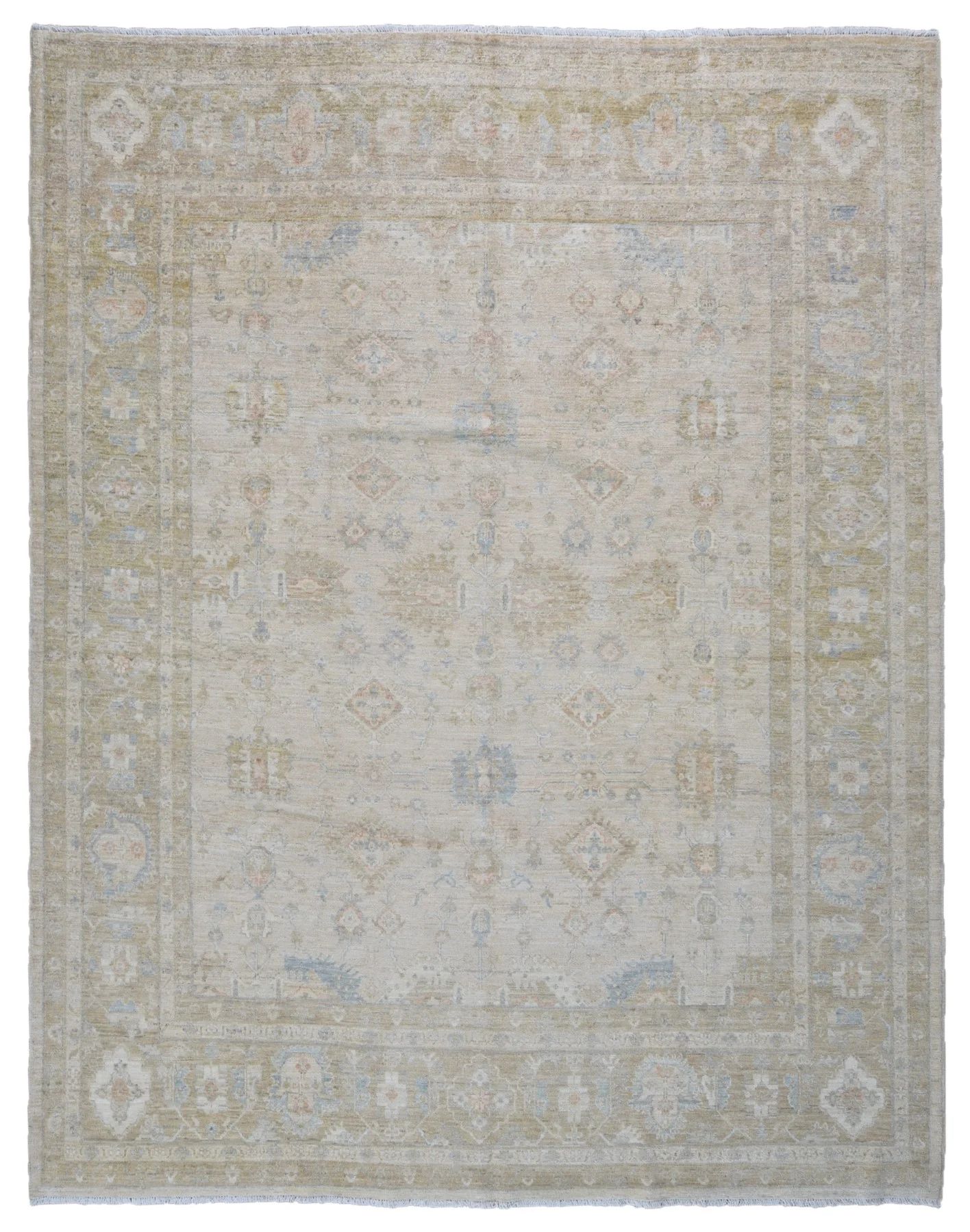 One-of-a-Kind Shumaker Hand-Knotted Peshawar Beige 8'1" x 10'3" Wool Area Rug | Wayfair Professional