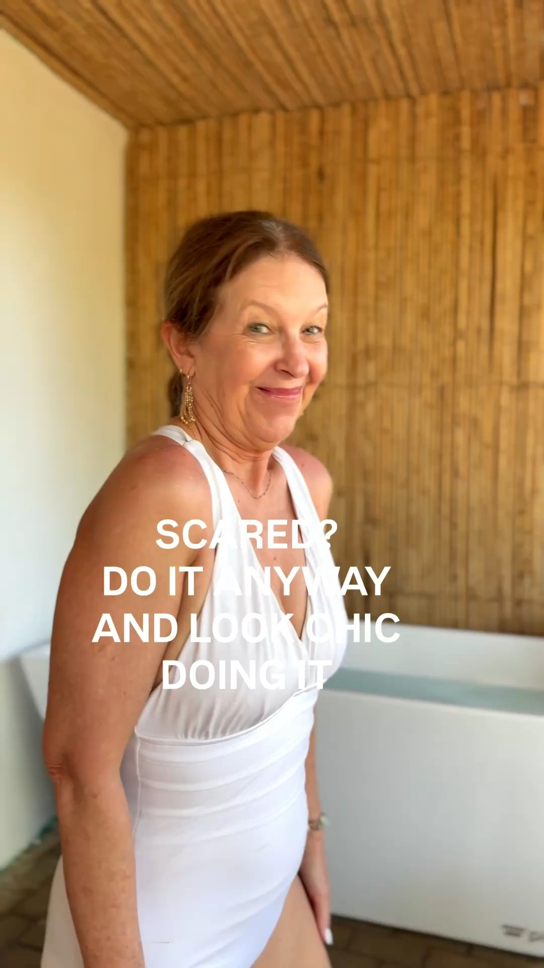 Wasn't going to, I was scared. But breathing helped, and I did it! 🤣 
Plus, I looked chic in my suit, the one I always get compliments on. 

Comment shop, I'll send you some of my favorite swimwear. 

#LTKSwim #LTKOver40 #LTKTravel
