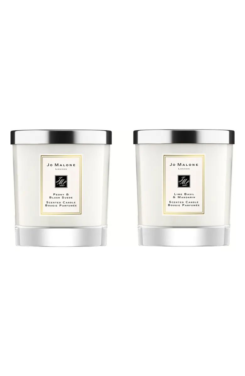 Peony & Blush Suede and Lime Basil & Mandarin Scented Home Candle Set | Nordstrom