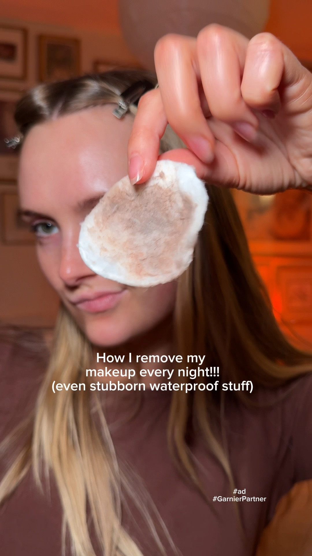 #ad My favorite way to remove stubborn waterproof makeup! Micellar water! #garnierpartner #targetpartner @Target @garnier