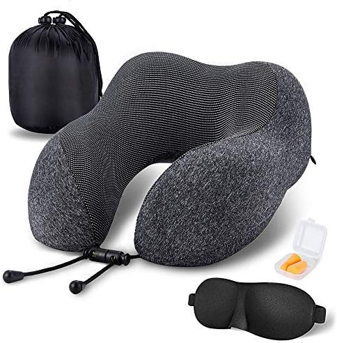 MLVOC Travel Pillow 100% Pure Memory Foam Neck Pillow, Comfortable & Breathable Cover, Machine Washa | Amazon (US)