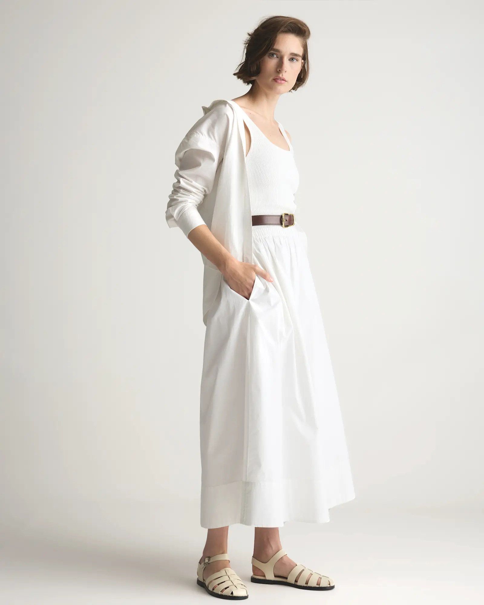 100% Organic Cotton Poplin A-line Maxi Skirt | Quince