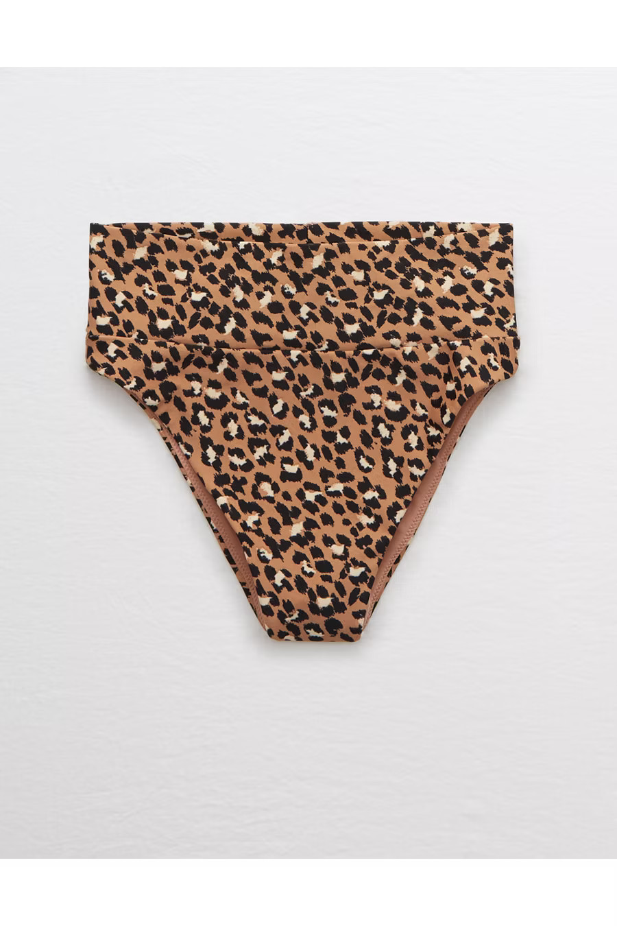 Aerie Leopard High Cut Cheeky Bikini Bottom Women's Raw Sienna S | American Eagle Outfitters (US & CA)