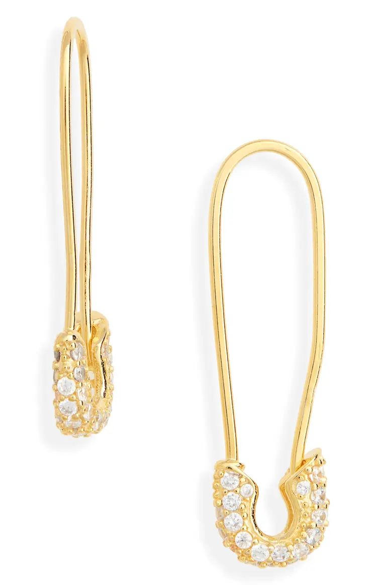 Pavé Safety Pin Earrings | Nordstrom