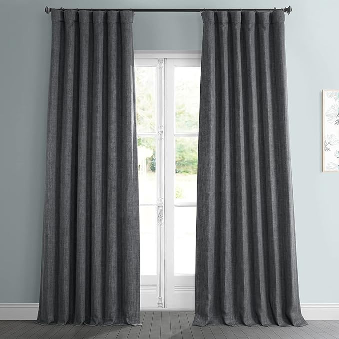 HPD Half Price Drapes BOCH-LN185-P Faux Linen Room Darkening Curtain (1 Panel) 50 X 108, BOCH-LN1... | Amazon (US)