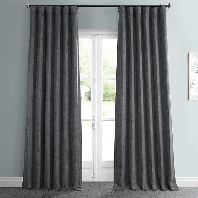 HPD Half Price Drapes BOCH-LN185-P Faux Linen Room Darkening Curtain (1 Panel) 50 X 108, BOCH-LN1... | Amazon (US)