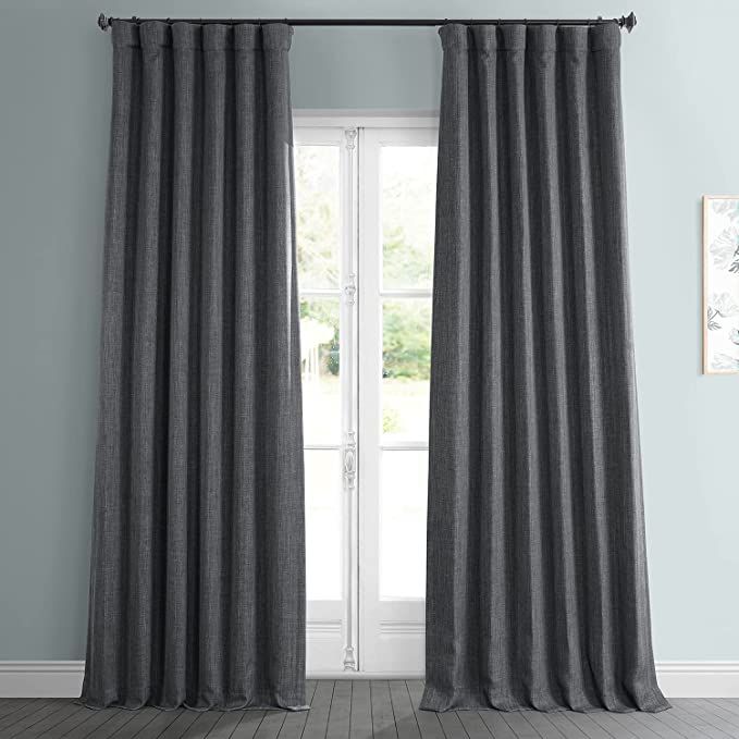 HPD Half Price Drapes BOCH-LN185-P Faux Linen Room Darkening Curtain (1 Panel) 50 X 108, BOCH-LN1... | Amazon (US)