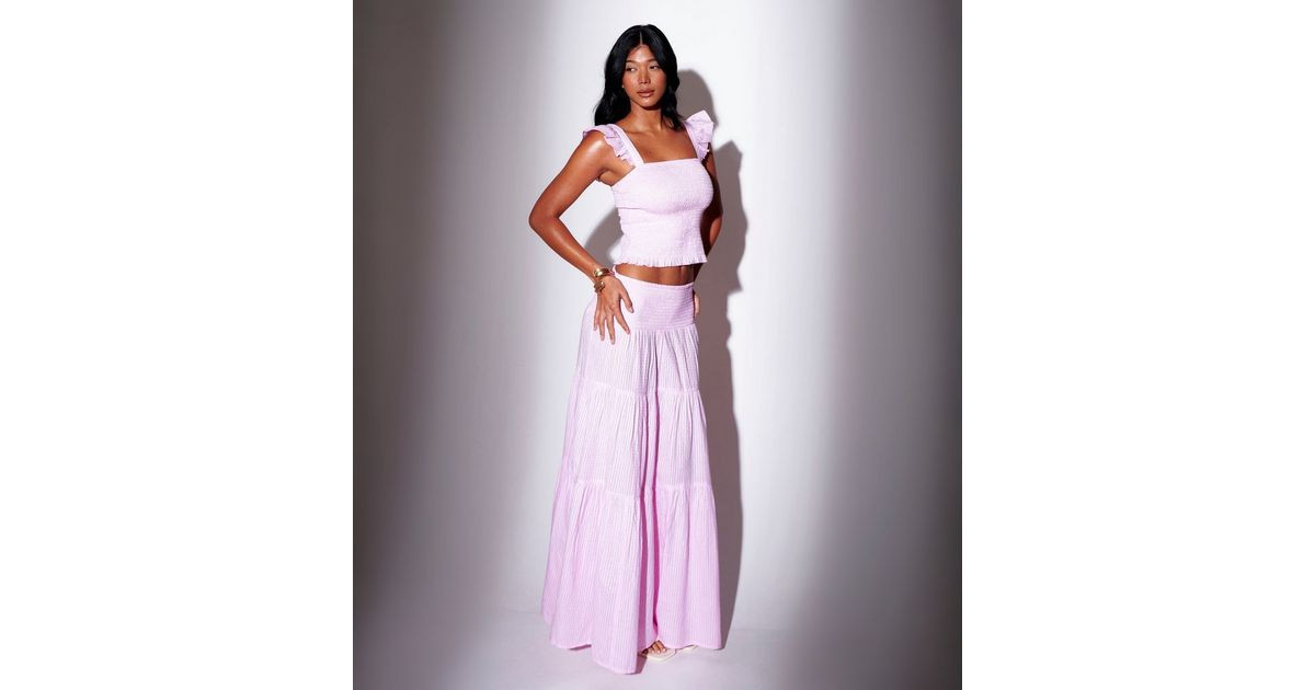 South Beach Light Pink Shirred Waist Maxi Skirt | New Look | New Look (UK)