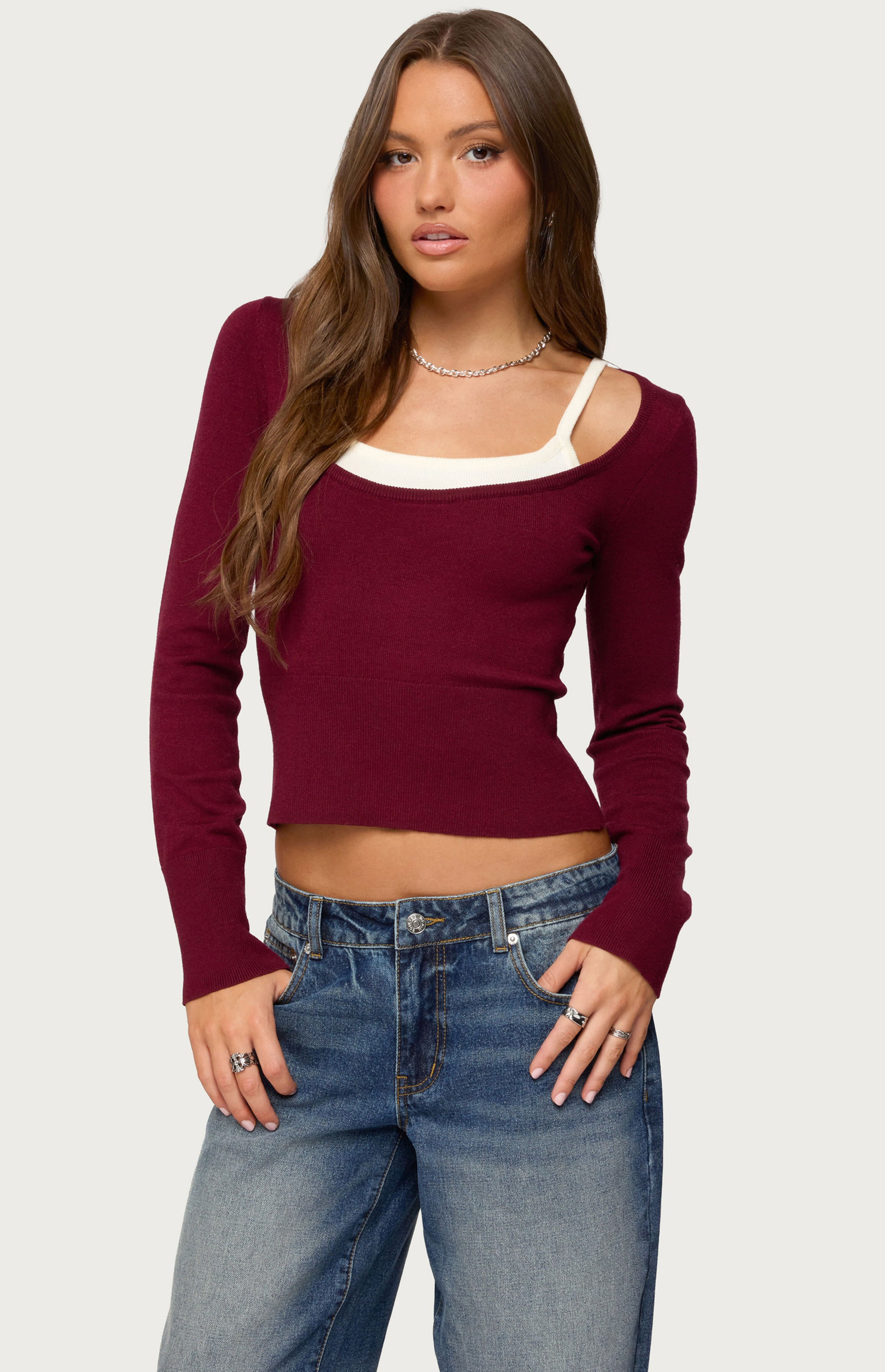 Edikted Cecile Layered Long Sleeve Top | PacSun