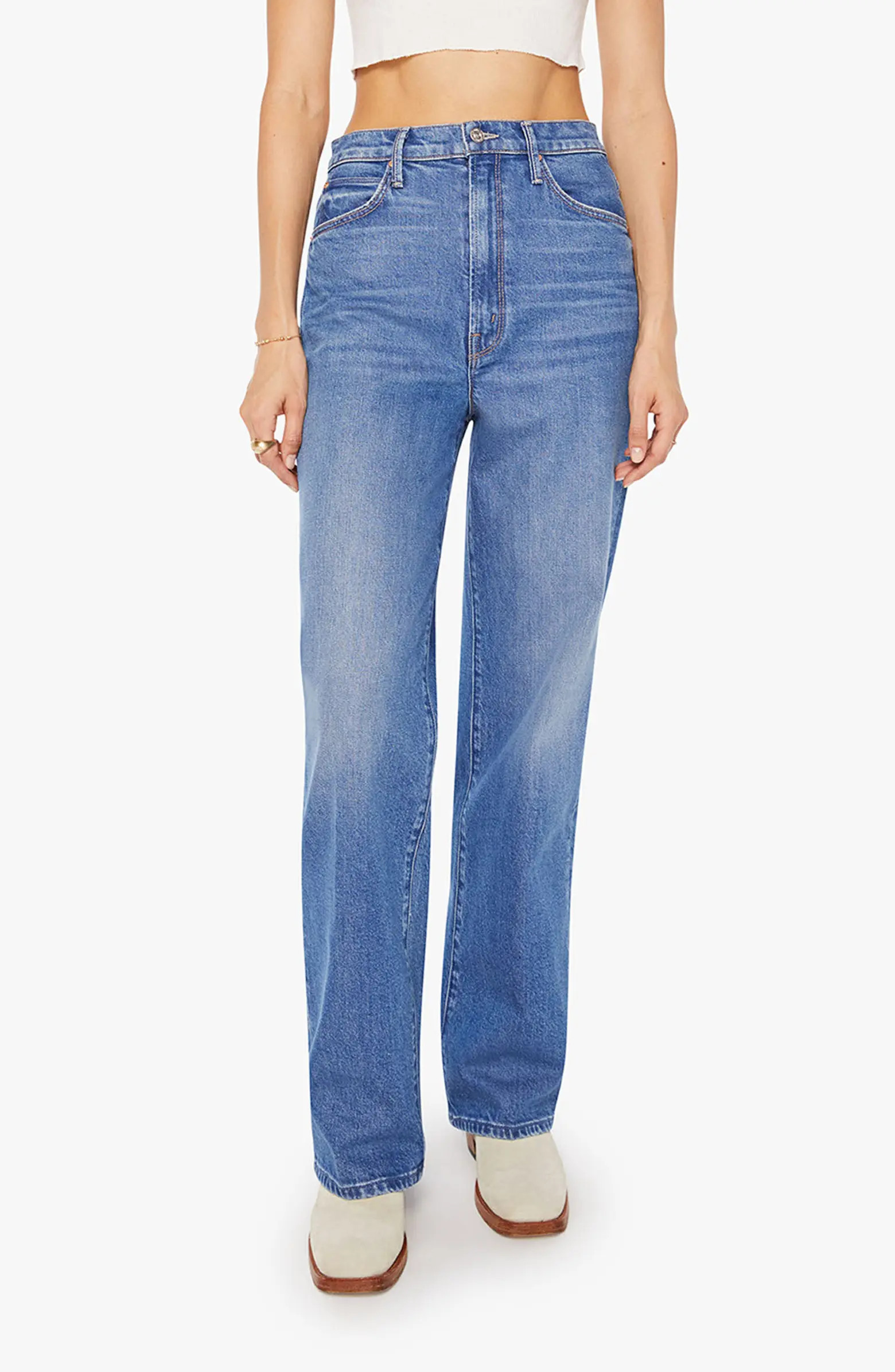 Tunnel Vision Sneak High Waist Straight Leg Jeans | Nordstrom