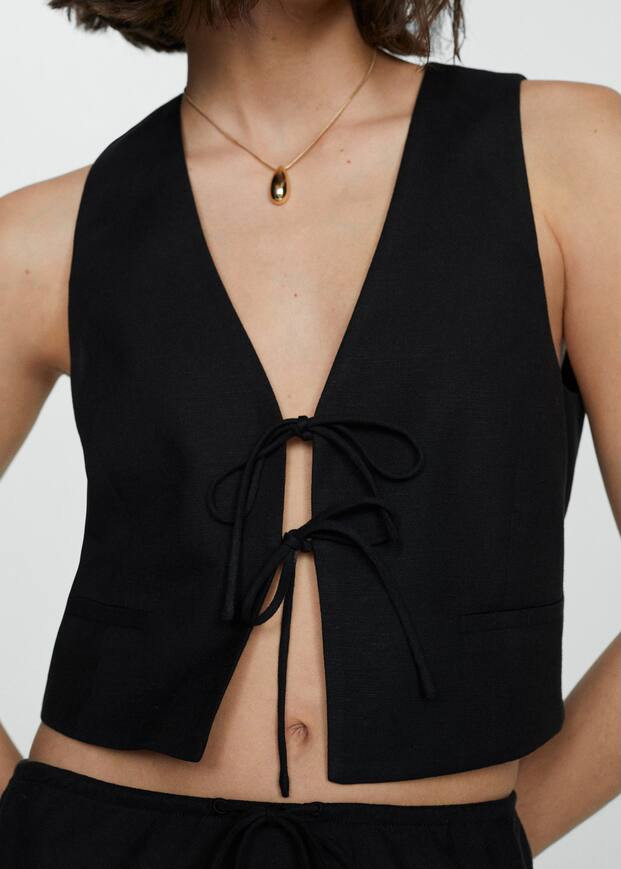 Vest with tie closure -  Women | Mango USA | MANGO (US)