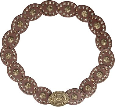 Womens Wide Western Cowboy Disc Belt Vintage Cowgirl Concho Leather Belts Boho Style for Jeans Dr... | Amazon (US)