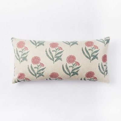Oversized Floral Printed Lumbar Throw Pillow - Threshold&#8482; designed with Studio McGee | Target
