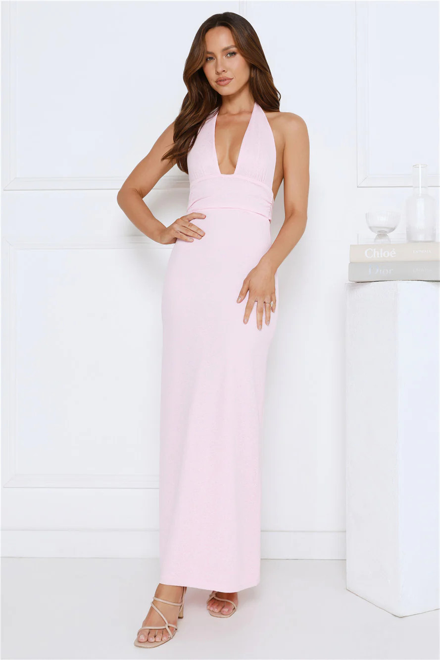 Palm Avenue Halter Maxi Dress Pink | Hello Molly (US)