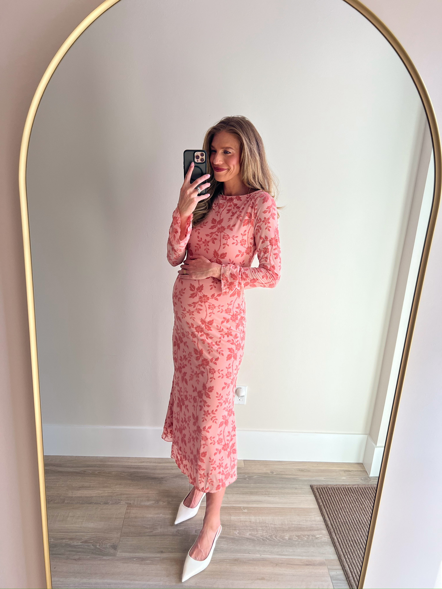 The cutest pink dress perfect for a girls baby shower! So comfy. Size medium for height and bump! 

 #LTKgrwm #LTKootd #LTKmomlife